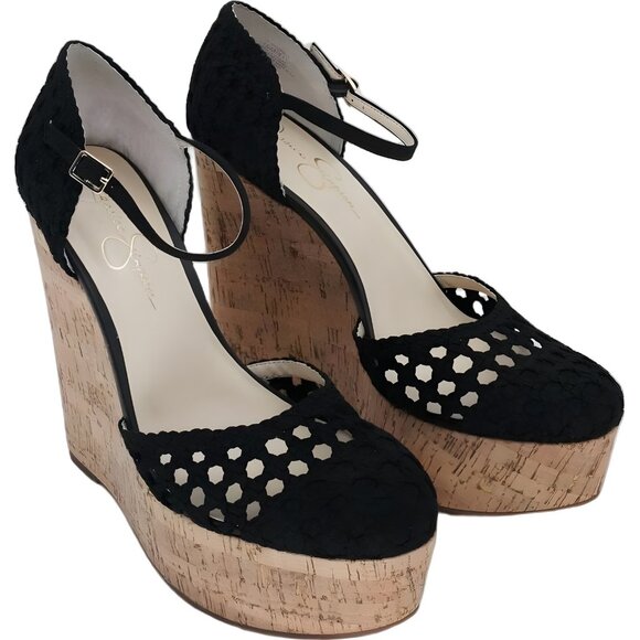 Jessica Simpson Marshela Ankle-Strap Platform Wedge Sandals Black US 10M - Picture 4 of 6